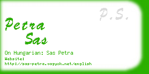 petra sas business card